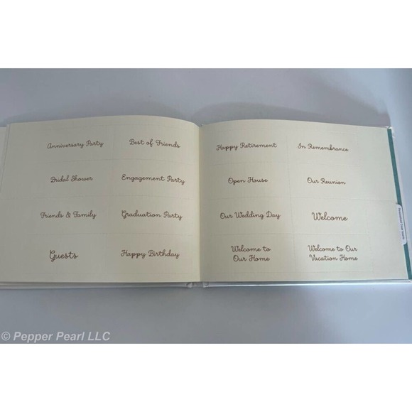 Guest Book Customize Pearl White Seashell Design Hard Cover Inserts Included - Picture 4 of 4